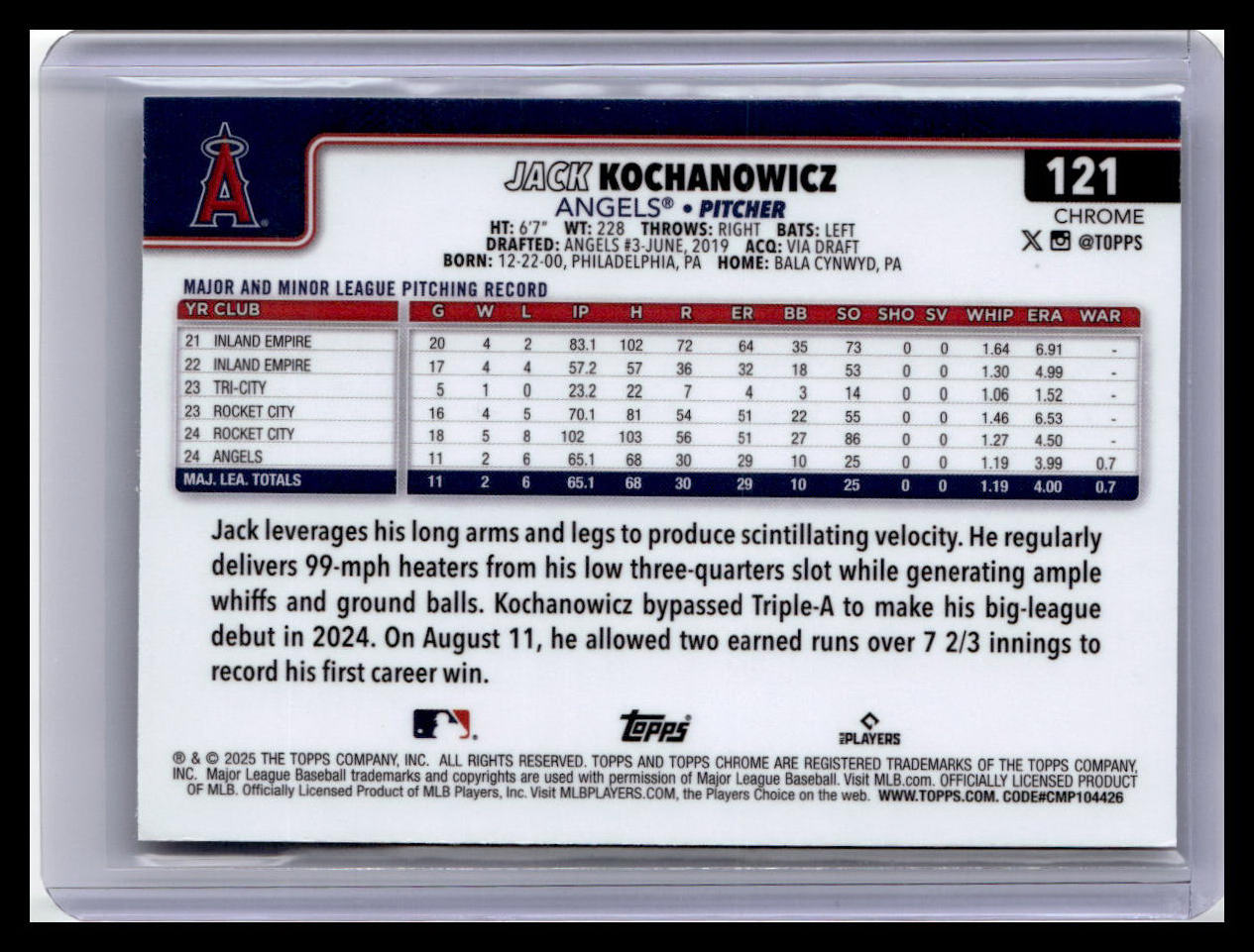 2025 Topps Chrome #121 Jack Kochanowicz