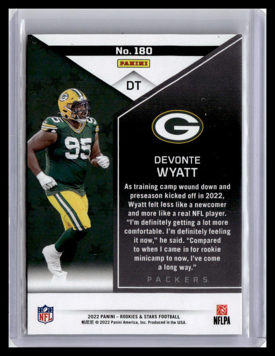 2022 Panini Rookies & Stars #180 Devonte Wyatt Orange #/175