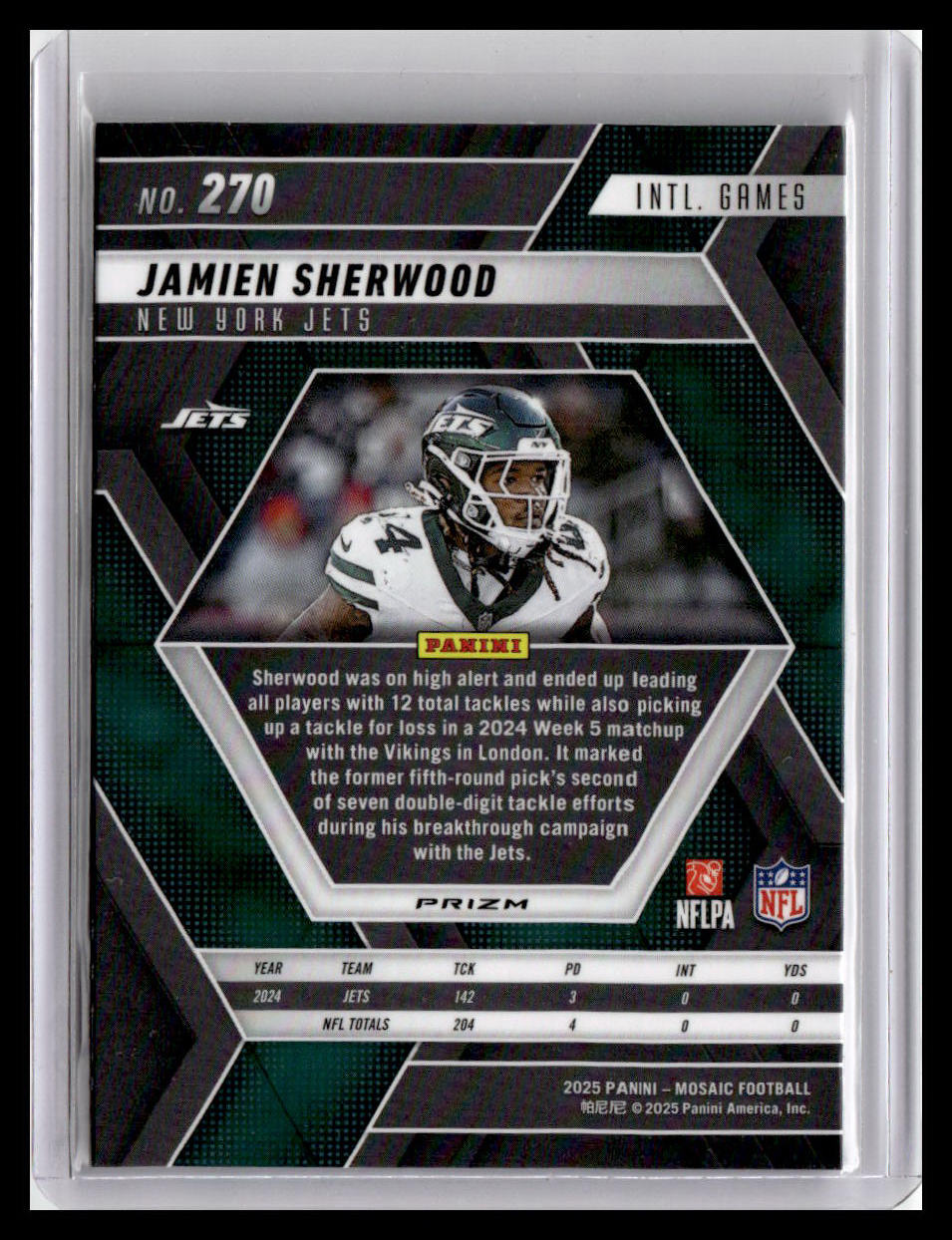 2025 Panini Mosaic #270 Jamien Sherwood Mosaic Green