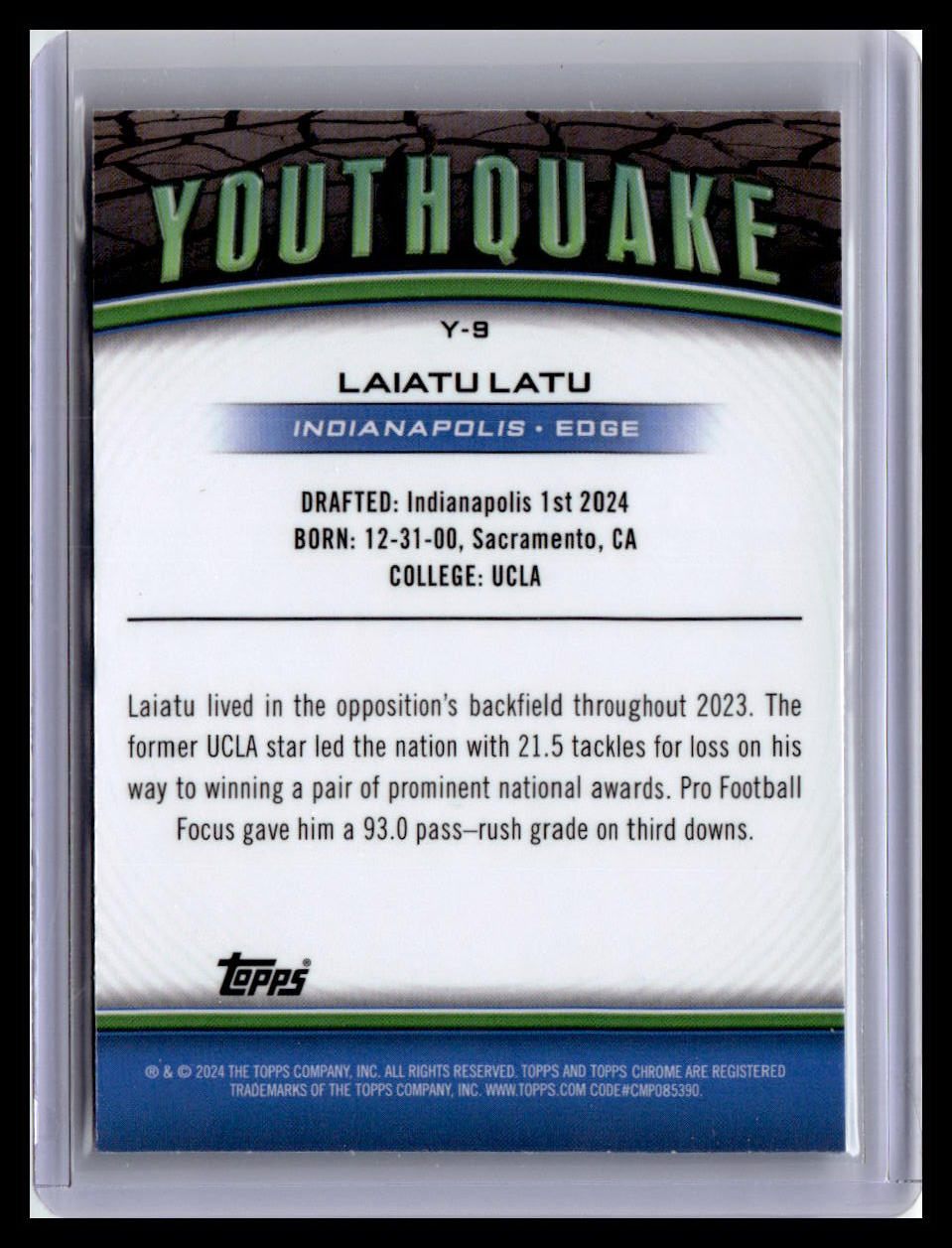 2024 Topps Chrome #Y-9 Laiatu Latu Youthquake