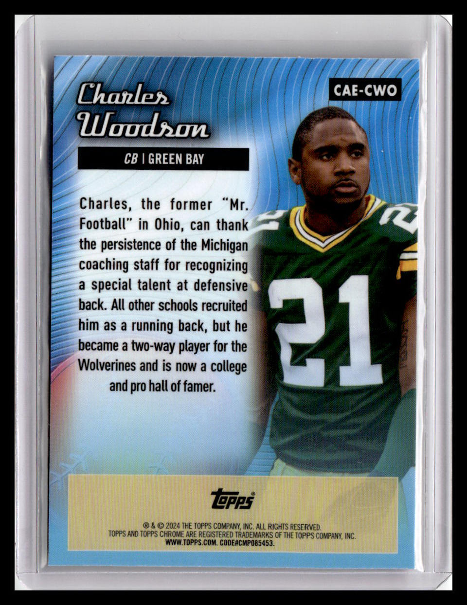 2024 Topps Chrome #CAE-CWO Charles Woodson Chrome All-Etch