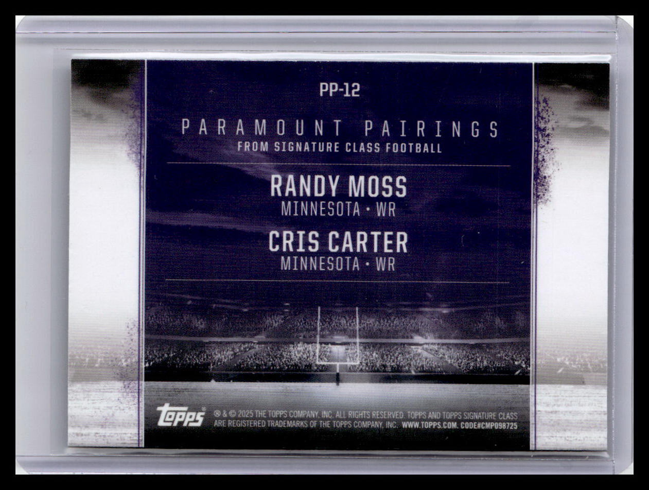 2024 Topps Signature Class #PP-12 Cris Carter / Randy Moss Paramount Pairings
