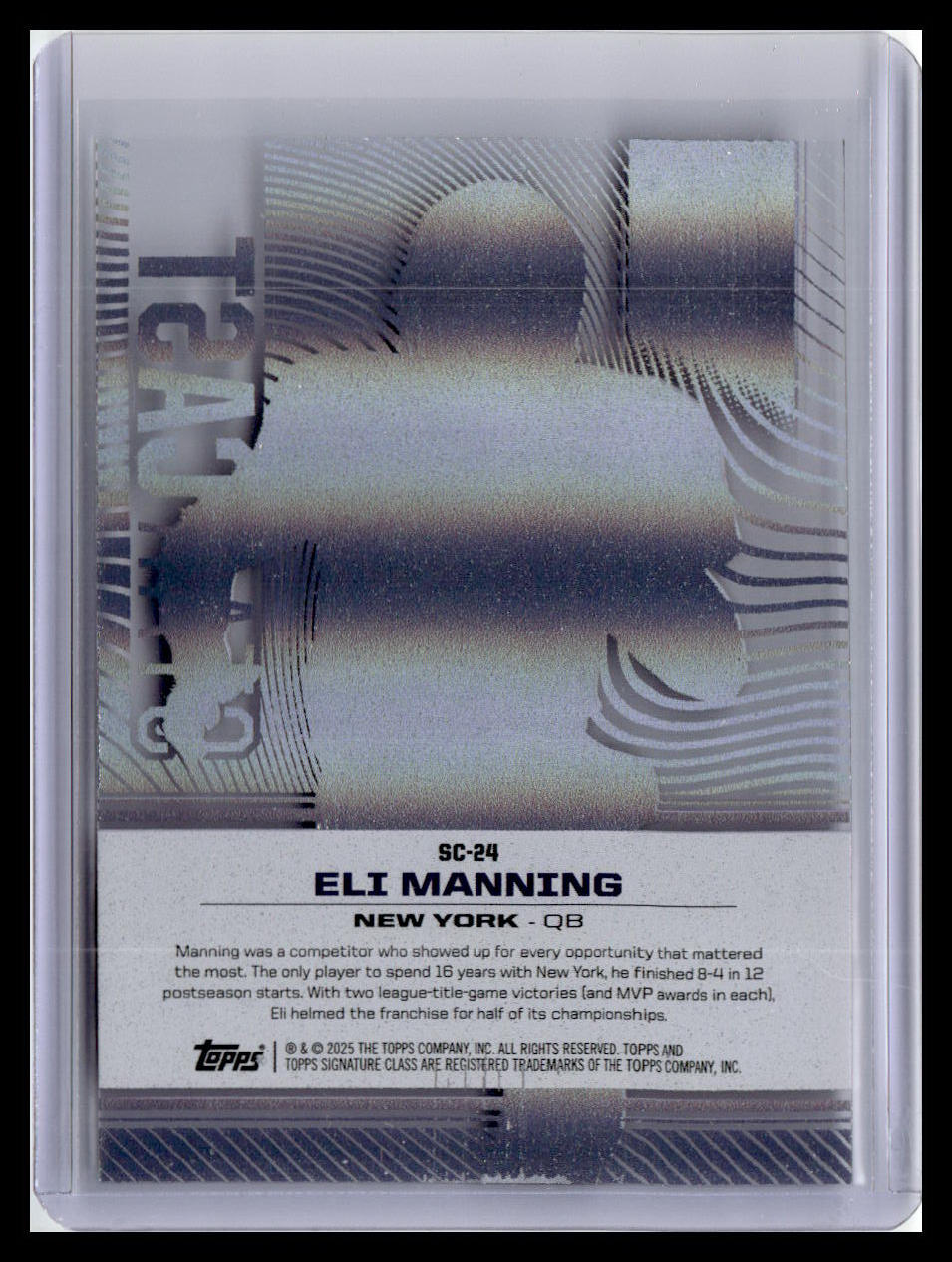 2024 Topps Signature Class #SC-24 Eli Manning Star Cast