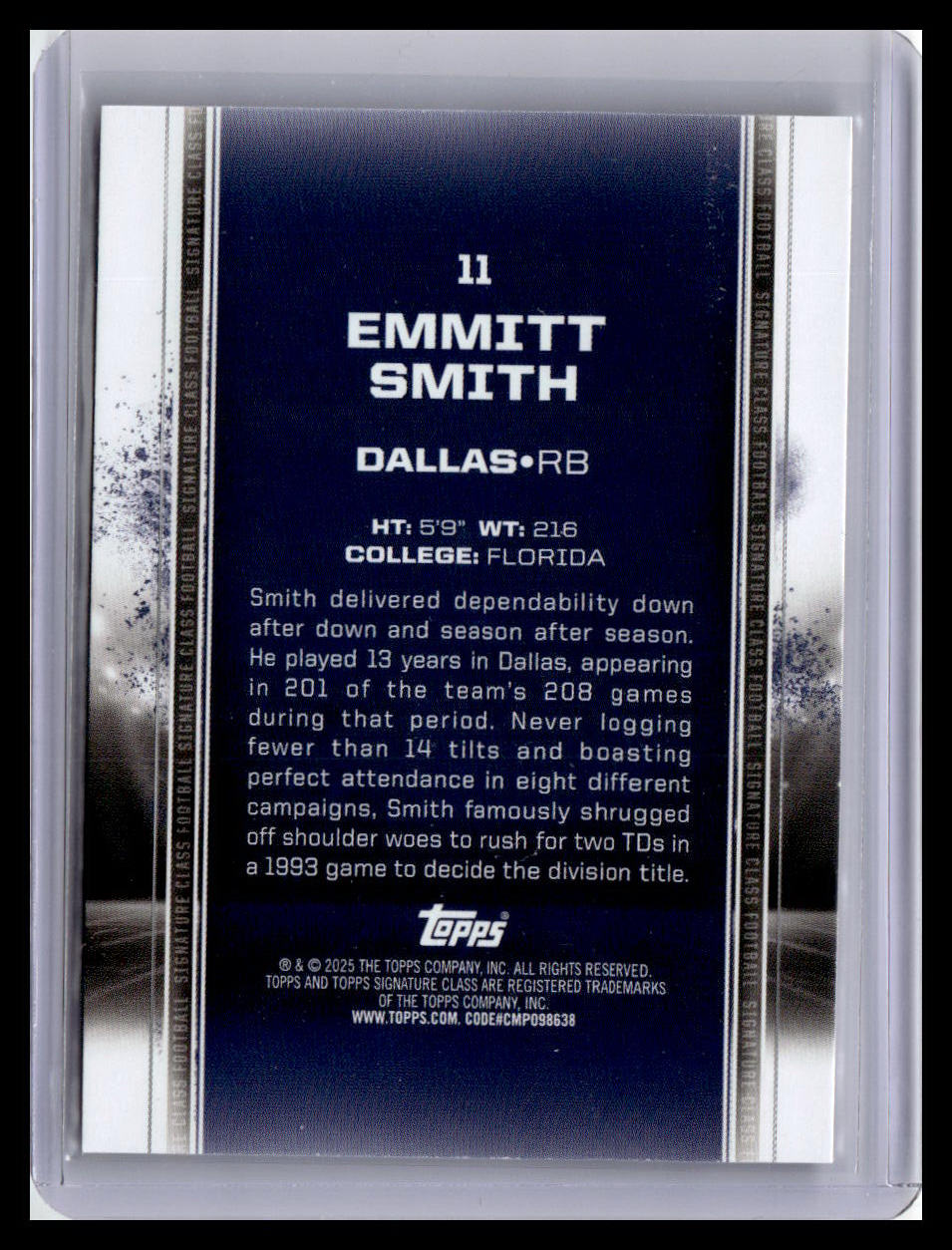 2024 Topps Signature Class #11 Emmitt Smith Bronze
