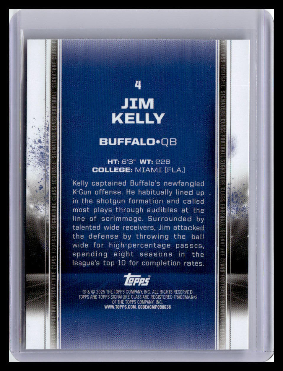 2024 Topps Signature Class #4 Jim Kelly Bronze