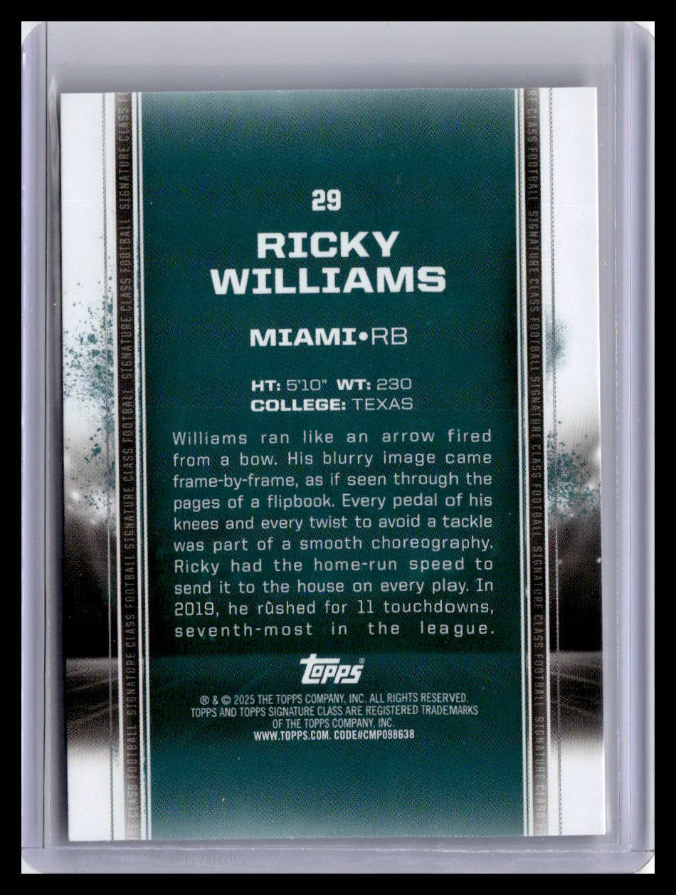 2024 Topps Signature Class #29 Ricky Williams Blue & Orange