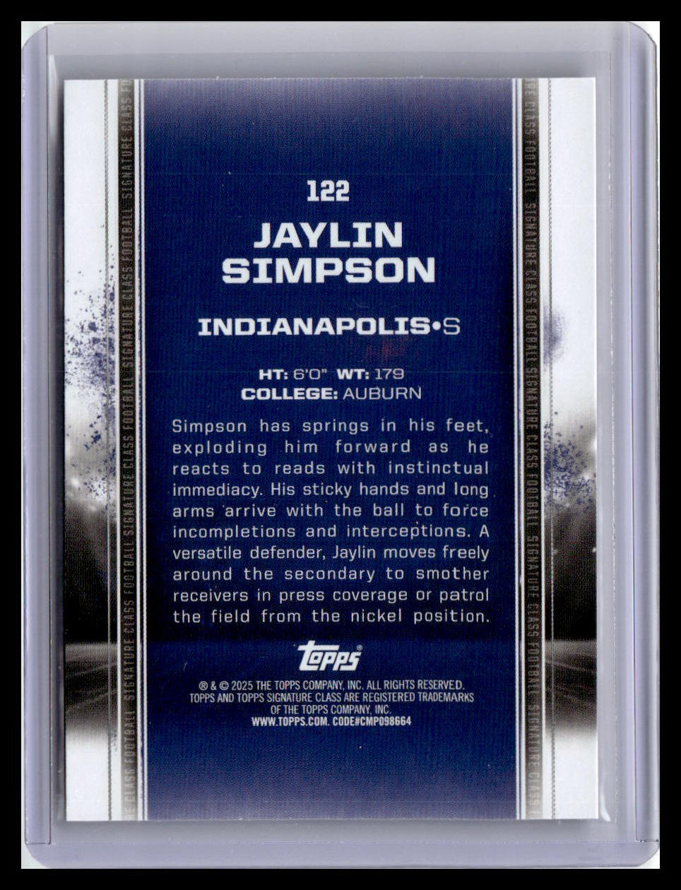 2024 Topps Signature Class #122 Jaylin Simpson Bronze