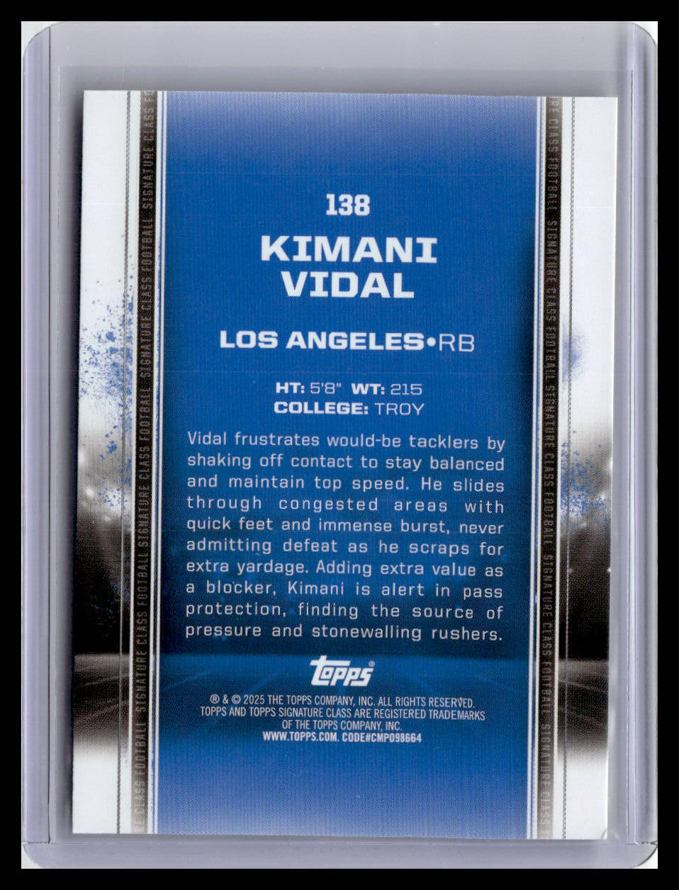 2024 Topps Signature Class #138 Kimani Vidal Red & Yellow