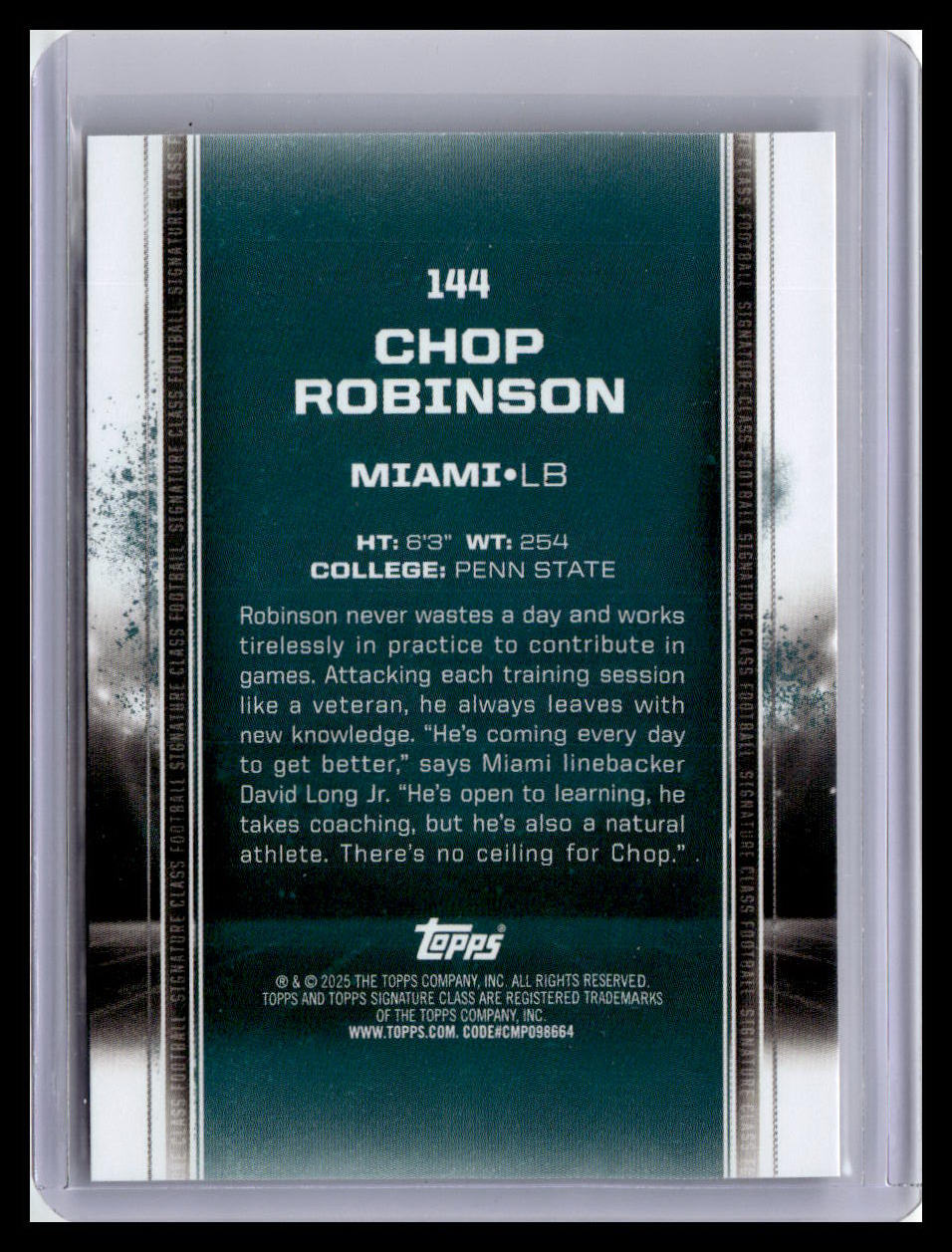 2024 Topps Signature Class #144 Chop Robinson Bronze