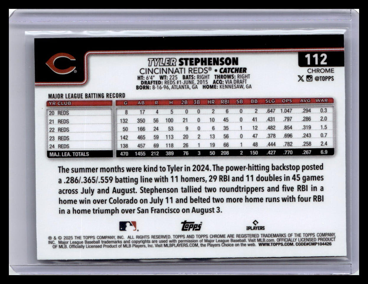 2025 Topps Chrome #112 Tyler Stephenson