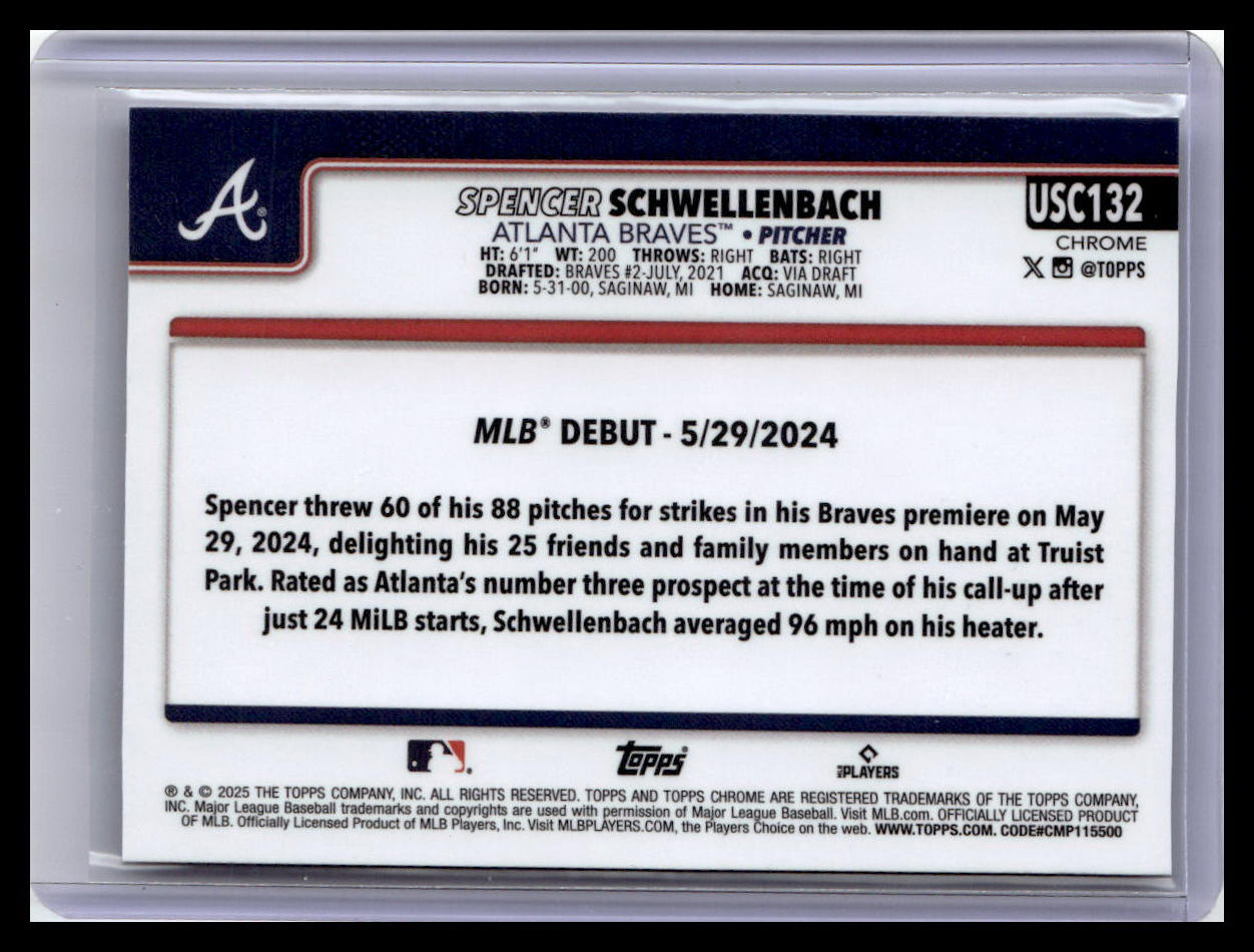 2025 Topps Chrome Update #USC132 Spencer Schwellenbach
