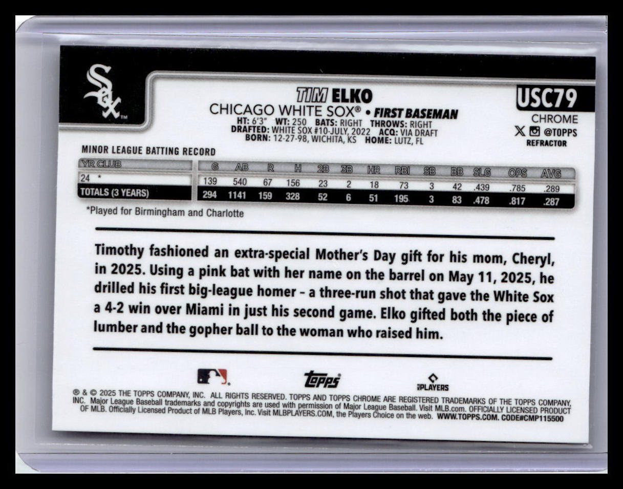 2025 Topps Chrome Update #USC79 Tim Elko