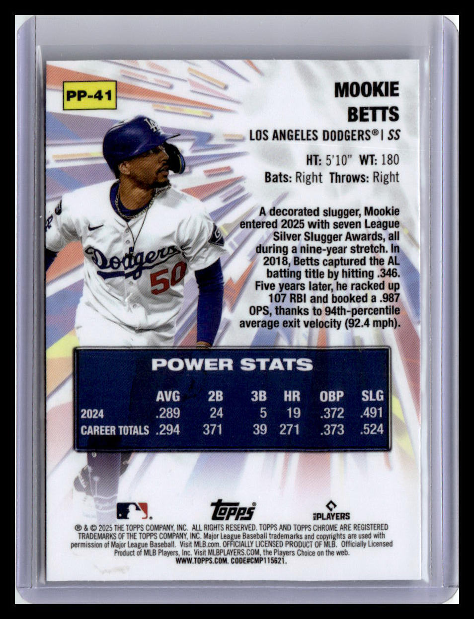 2025 Topps Chrome Update #PP-41 Mookie Betts Power Players