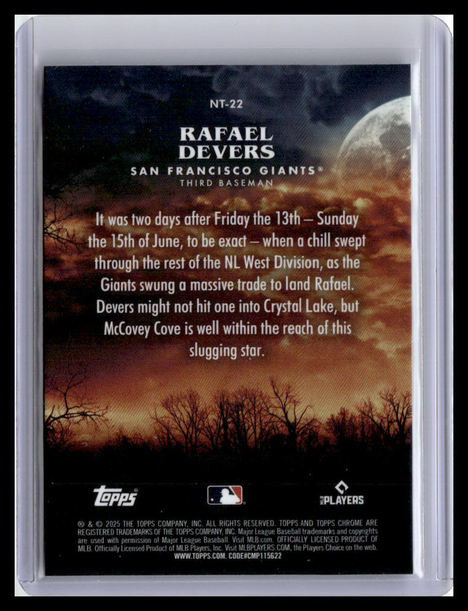 2025 Topps Chrome Update #NT-22 Rafael Devers Night Terrors