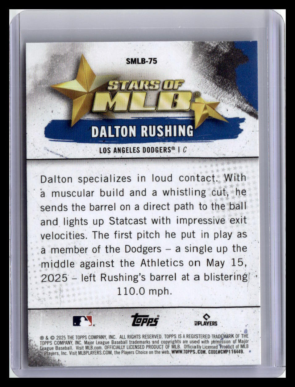 2025 Topps Update #SMLB-75 Dalton Rushing Stars of MLB