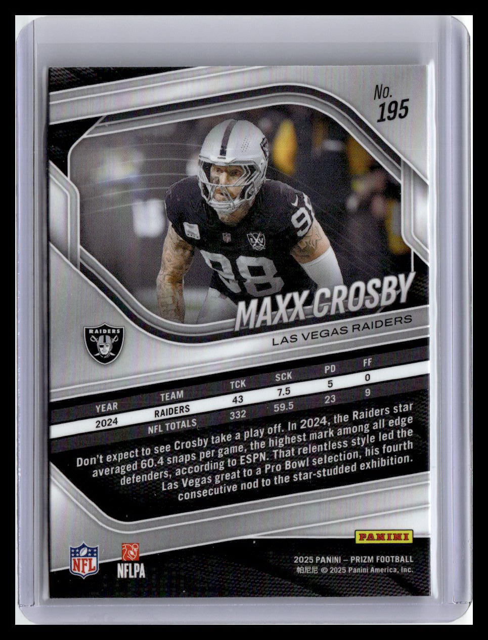 2025 Panini Prizm #195 Maxx Crosby