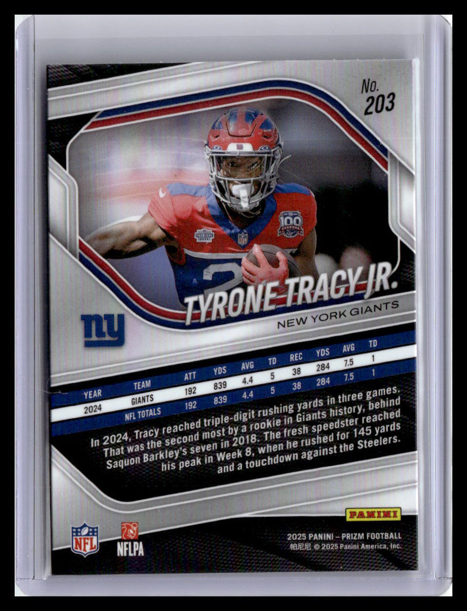 2025 Panini Prizm #203 Tyrone Tracy Jr.