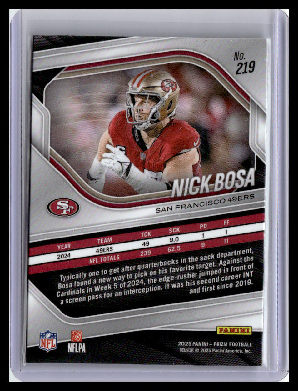 2025 Panini Prizm #219 Nick Bosa