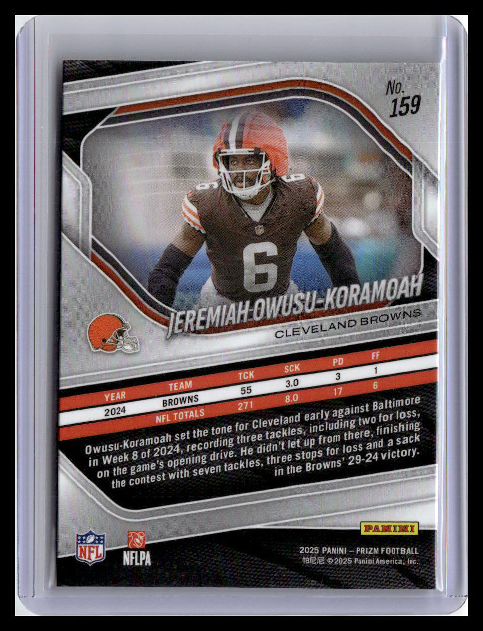 2025 Panini Prizm #159 Jeremiah Owusu-Koramoah