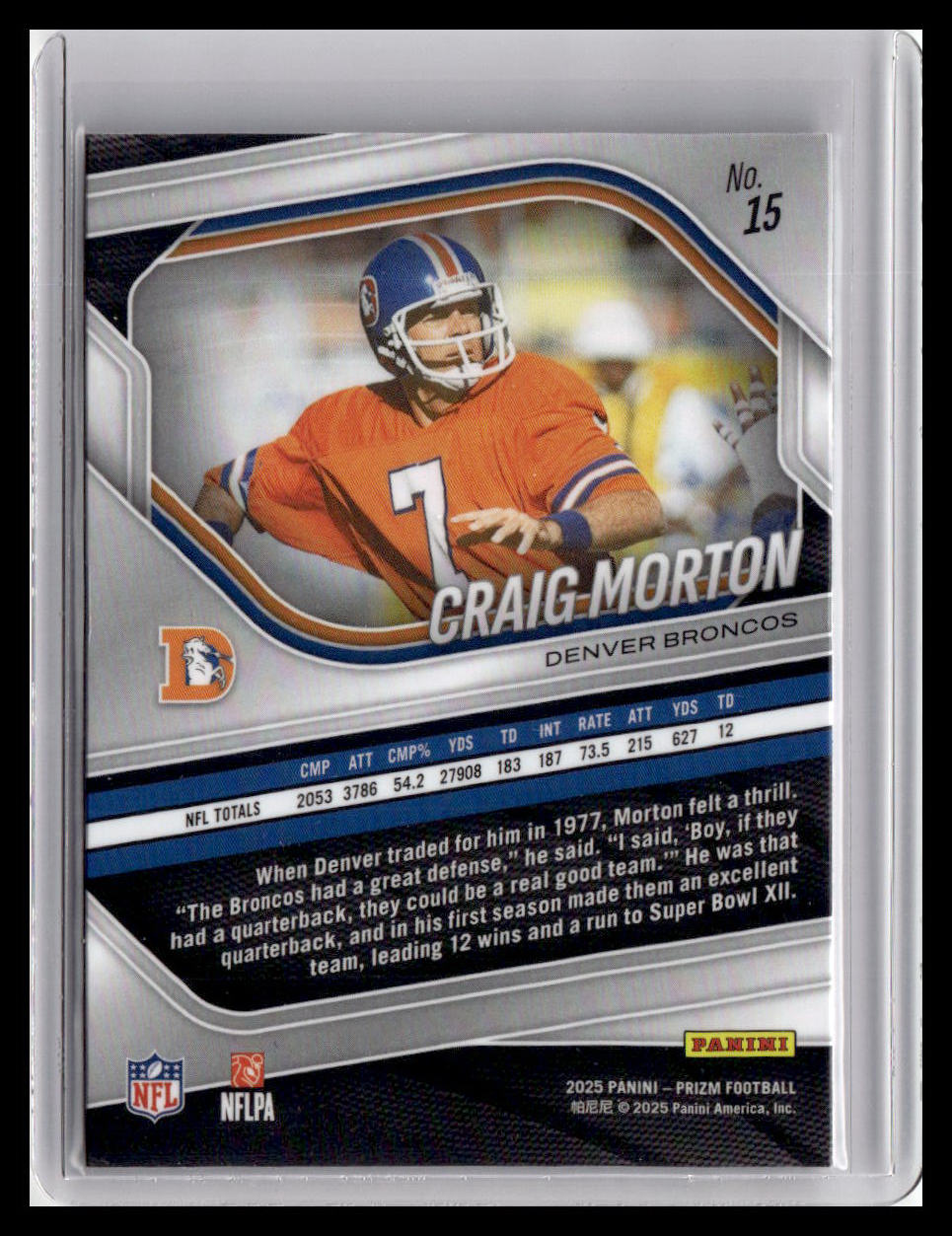 2025 Panini Prizm #15 Craig Morton