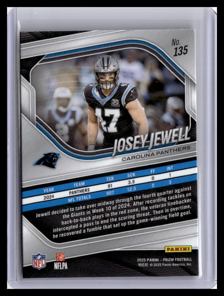 2025 Panini Prizm #135 Josey Jewell