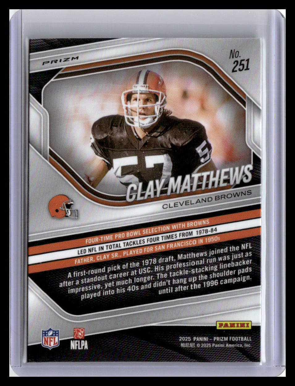 2025 Panini Prizm #251 Clay Matthews Jr. Silver