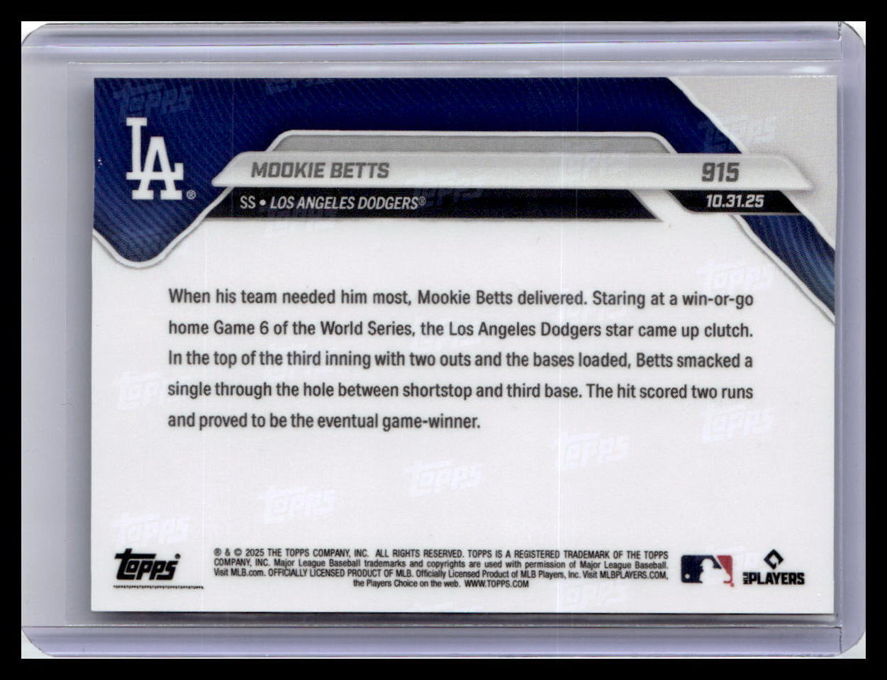 2025 Topps Now #915 Mookie Betts