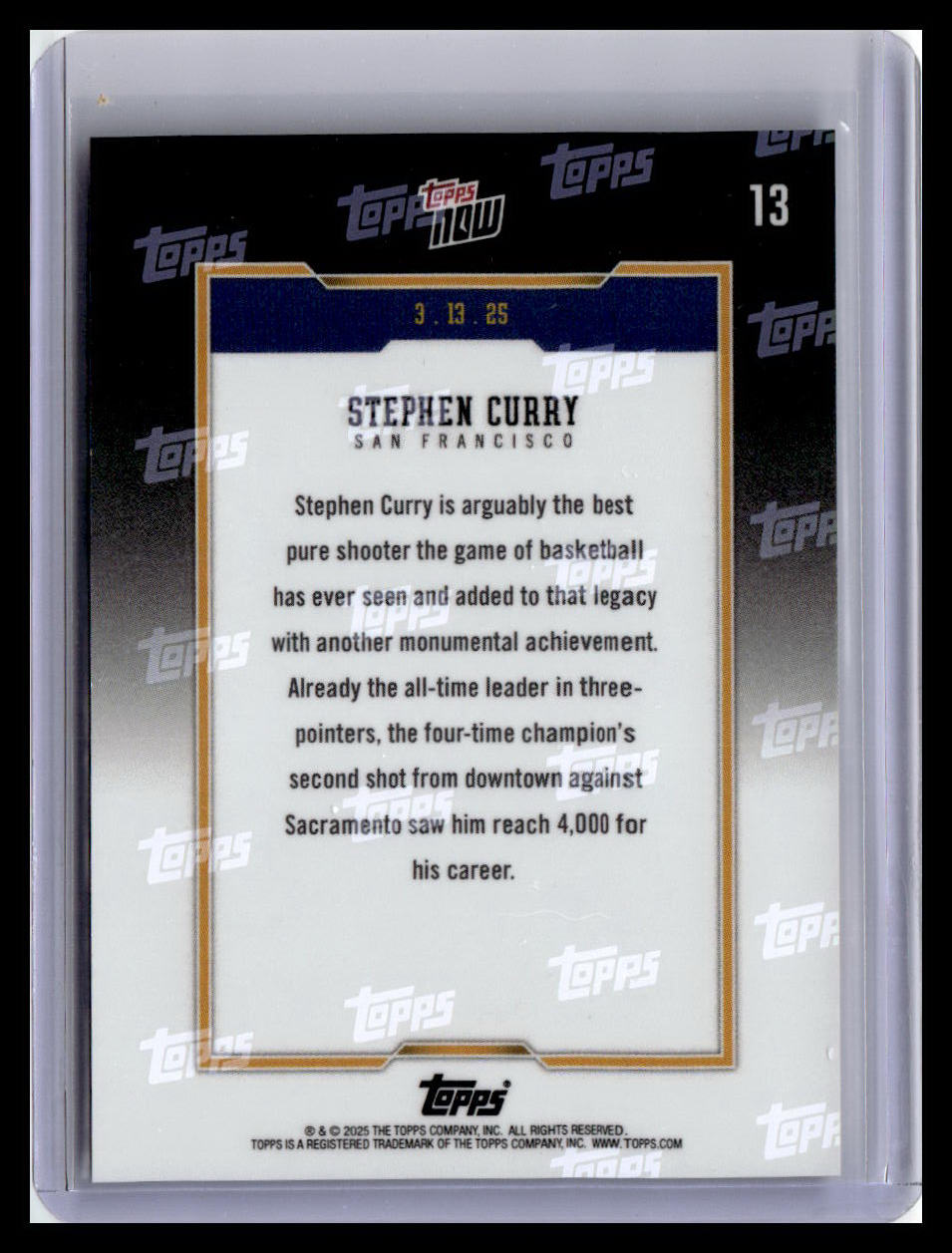 2024-25 Topps Now #13 Stephen Curry