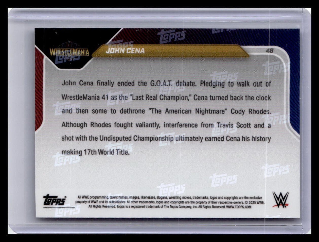 2025 Topps Now WWE #46 John Cena