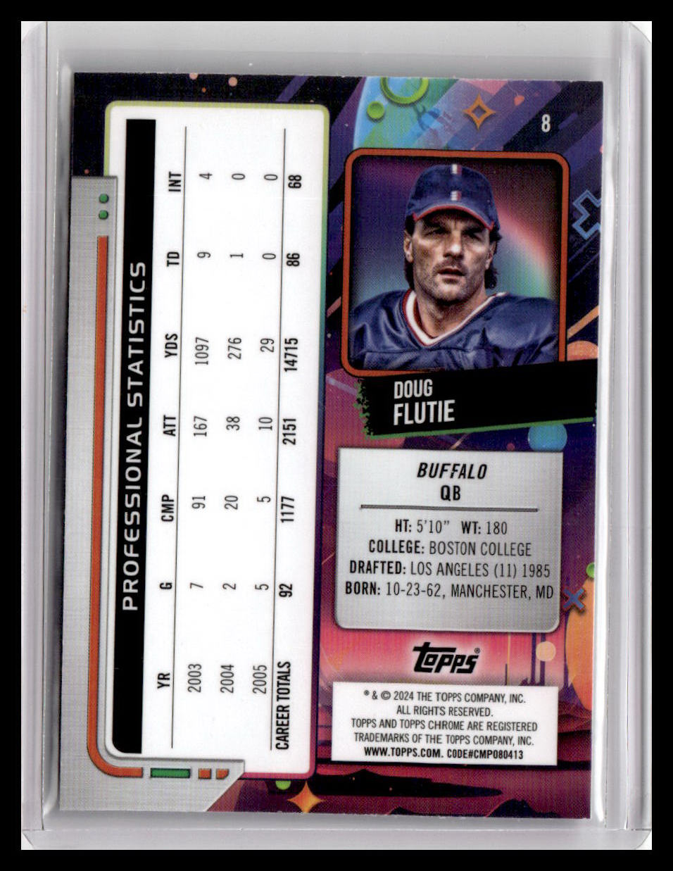 2024 Topps Chrome Cosmic #8 Doug Flutie