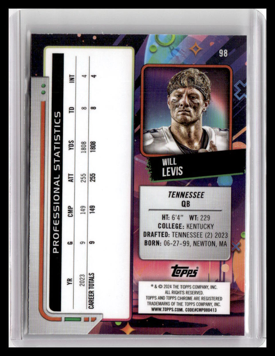 2024 Topps Chrome Cosmic #98 Will Levis