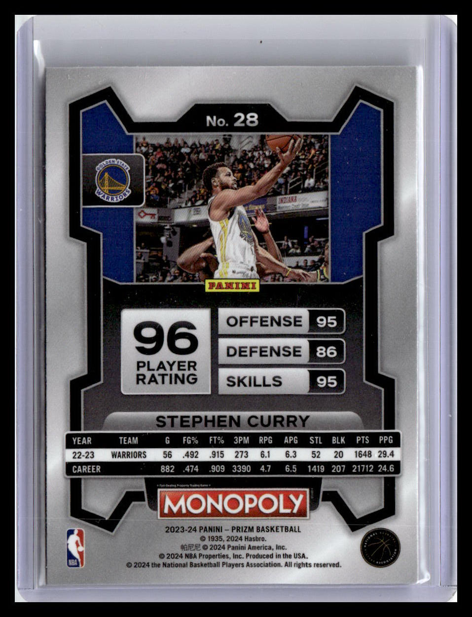 2023-24 Panini Prizm Monopoly #28 Stephen Curry
