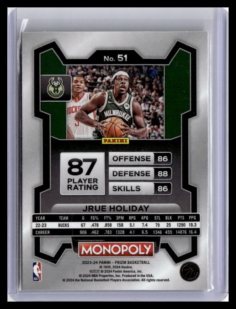 2023-24 Panini Prizm Monopoly #51 Jrue Holiday