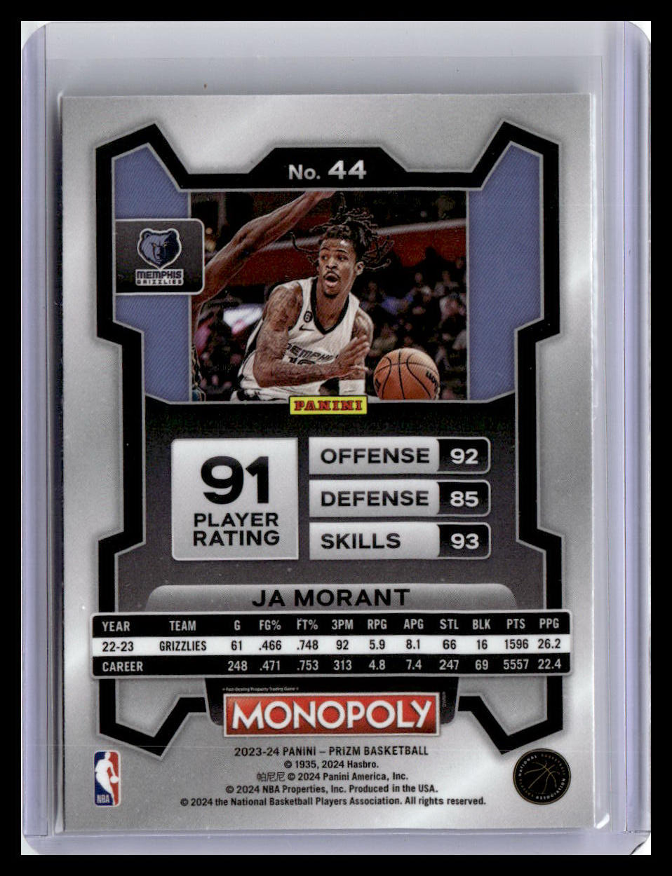 2023-24 Panini Prizm Monopoly #44 Ja Morant