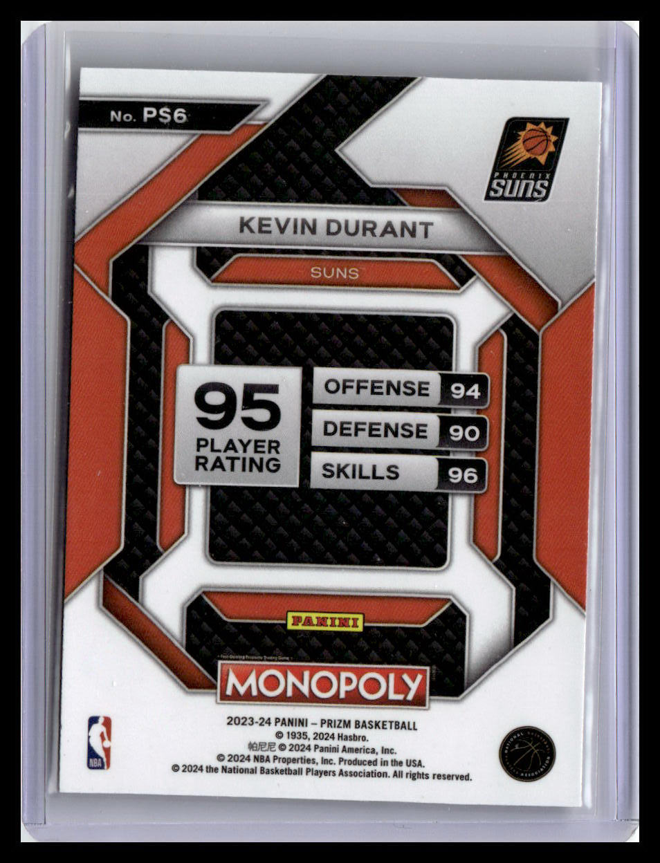 2023-24 Panini Prizm Monopoly #PS6 Kevin Durant All-Star