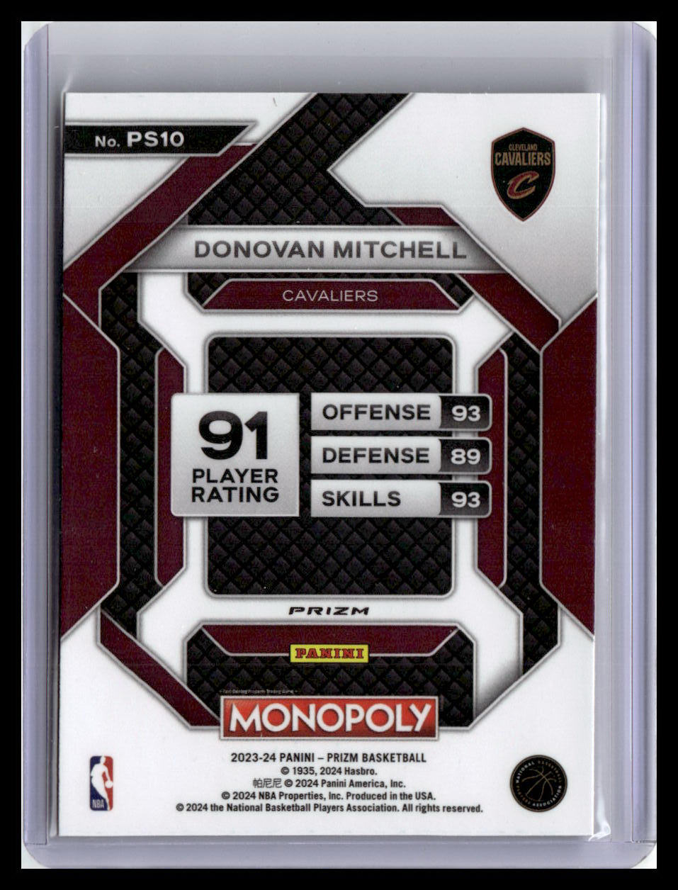 2023-24 Panini Prizm Monopoly #PS10 Donovan Mitchell All-Star Purple