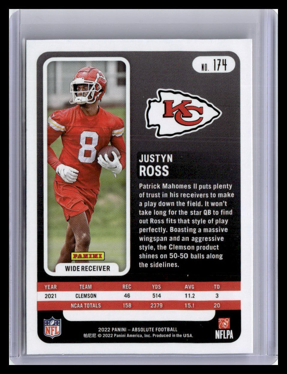 2022 Panini Absolute #174 Justyn Ross