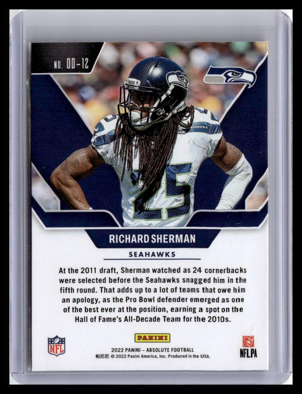 2022 Panini Absolute #DD-12 Richard Sherman Draft Diamonds