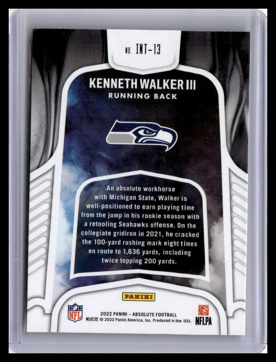 2022 Panini Absolute #INT-13 Kenneth Walker III Introductions