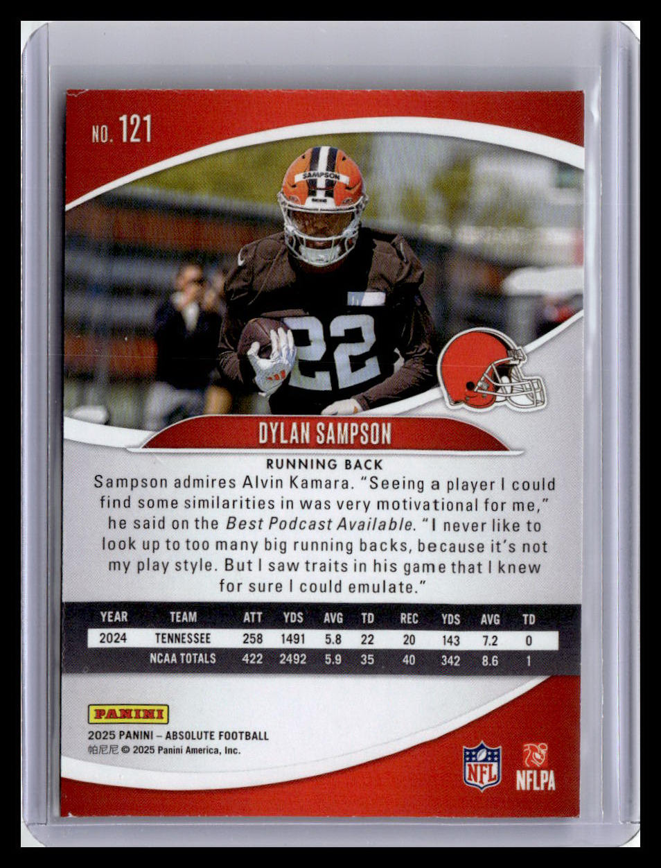 2025 Panini Absolute Countdown Calendar #121 Dylan Sampson