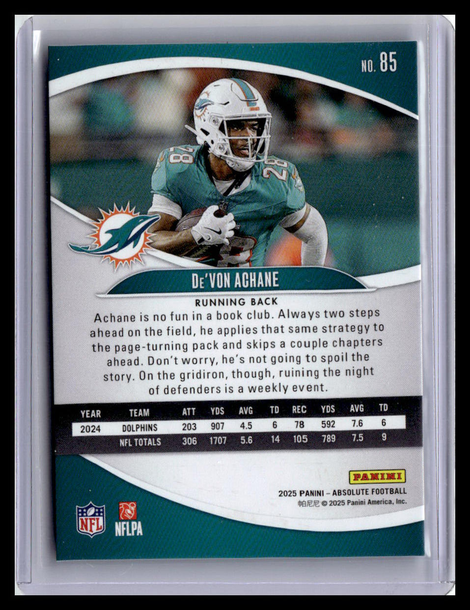2025 Panini Absolute Countdown Calendar #85 De'Von Achane