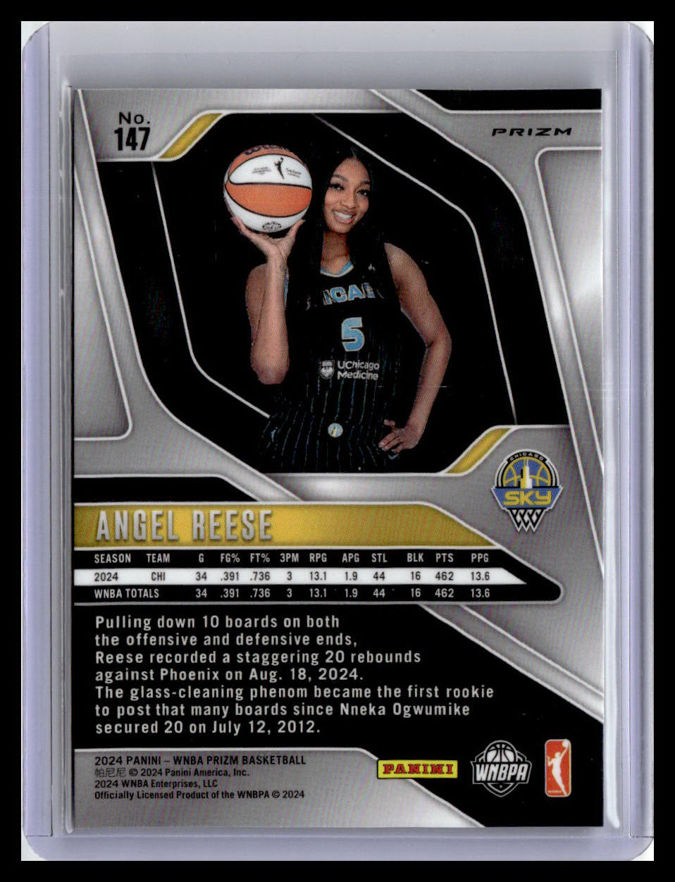 2024 Panini Prizm WNBA #147 Angel Reese Ice Prizms