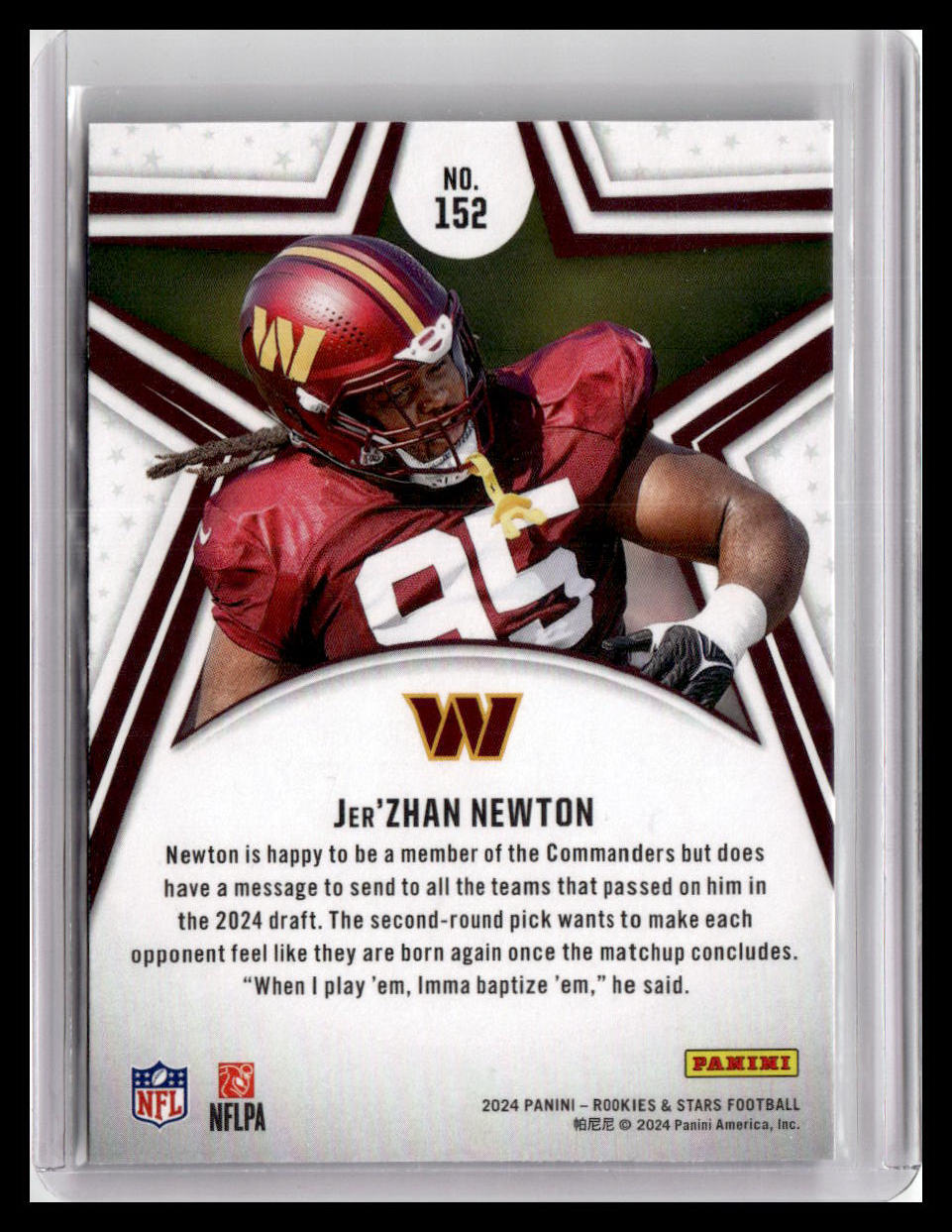 2024 Panini Rookies & Stars #152 Jer'Zhan Newton