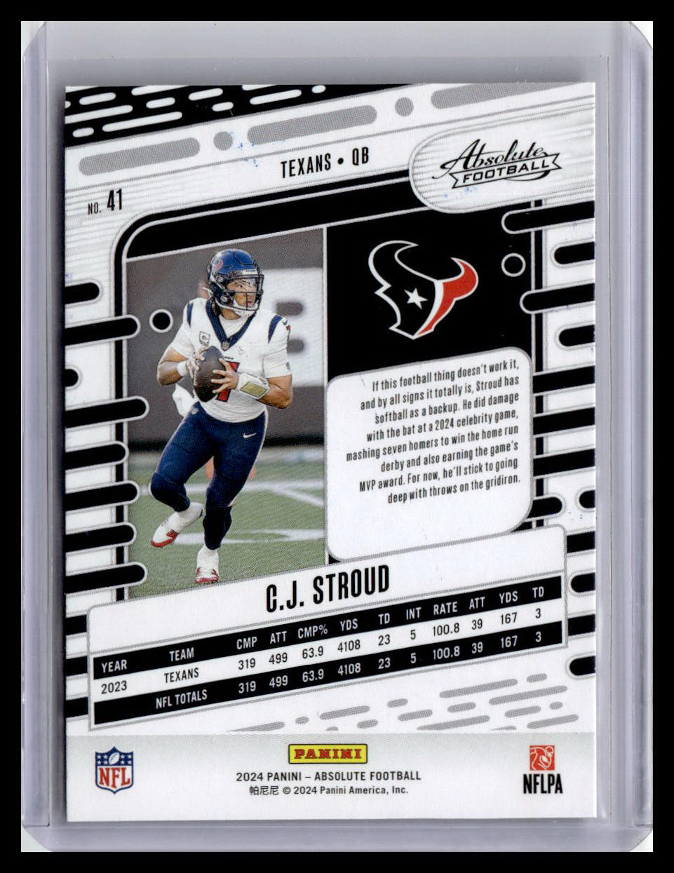 2024 Panini Absolute #41 C.J. Stroud Red and Blue
