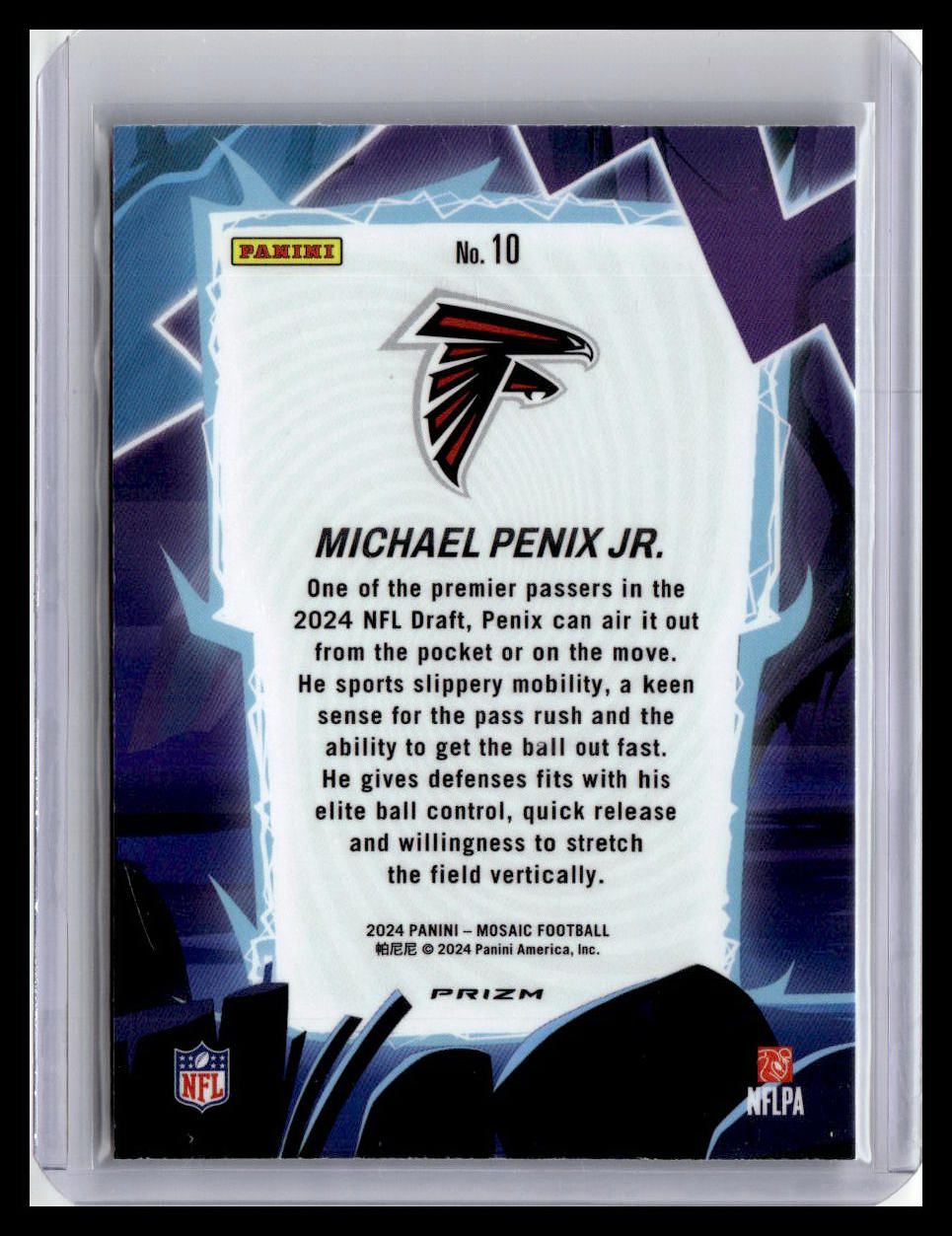 2024 Panini Mosaic #10 Michael Penix Jr. Storm Silver