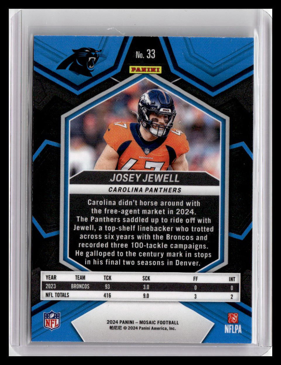 2024 Panini Mosaic #33 Josey Jewell