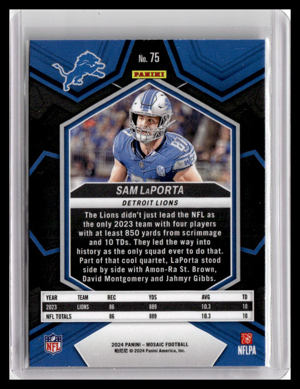2024 Panini Mosaic #75 Sam LaPorta