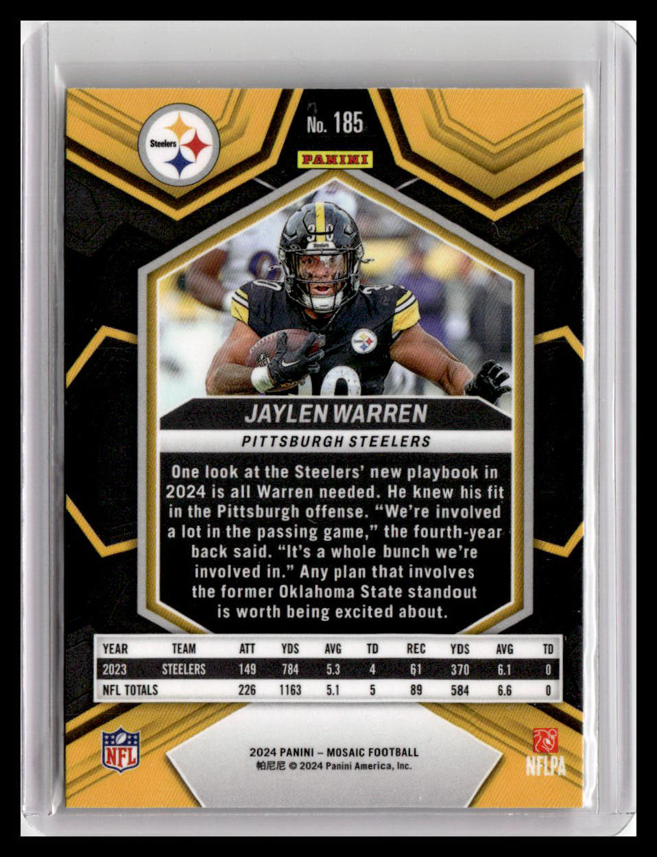 2024 Panini Mosaic #185 Jaylen Warren
