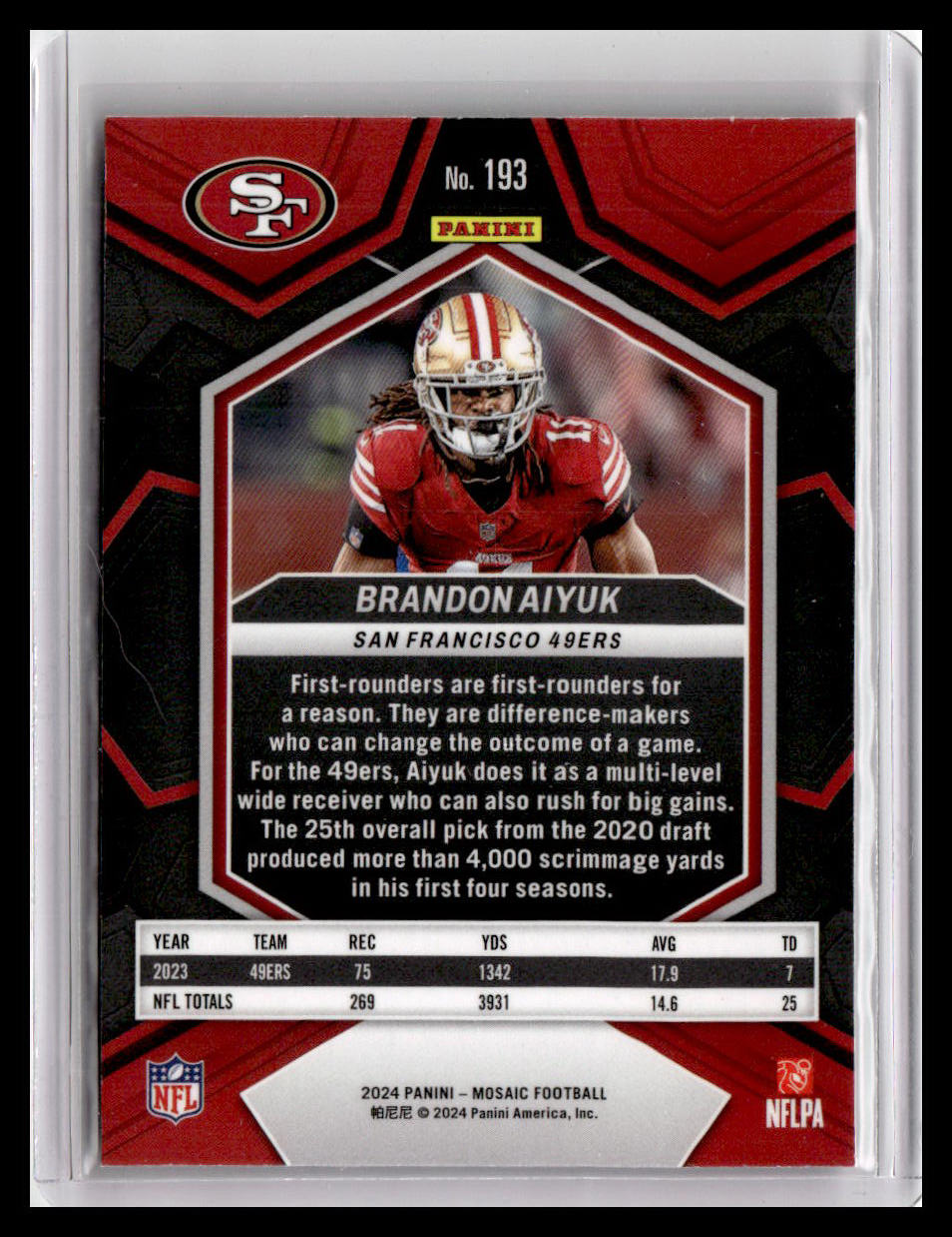 2024 Panini Mosaic #193 Brandon Aiyuk