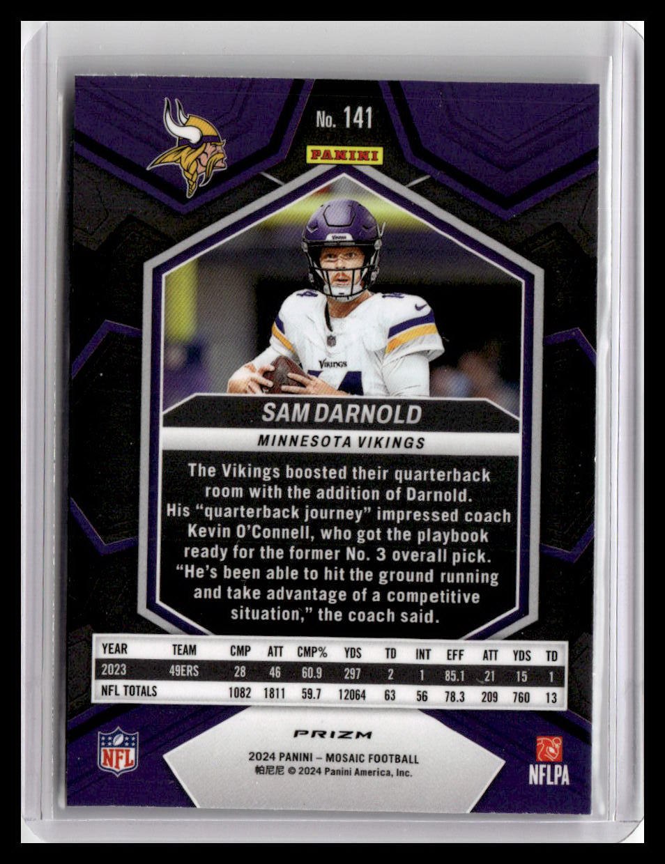 2024 Panini Mosaic #141 Sam Darnold Mosaic Green